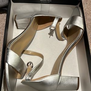 Silver leather sandals